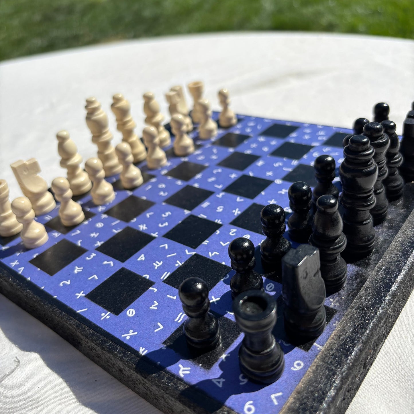 Purple Symbols - Scrapbook Chess Set