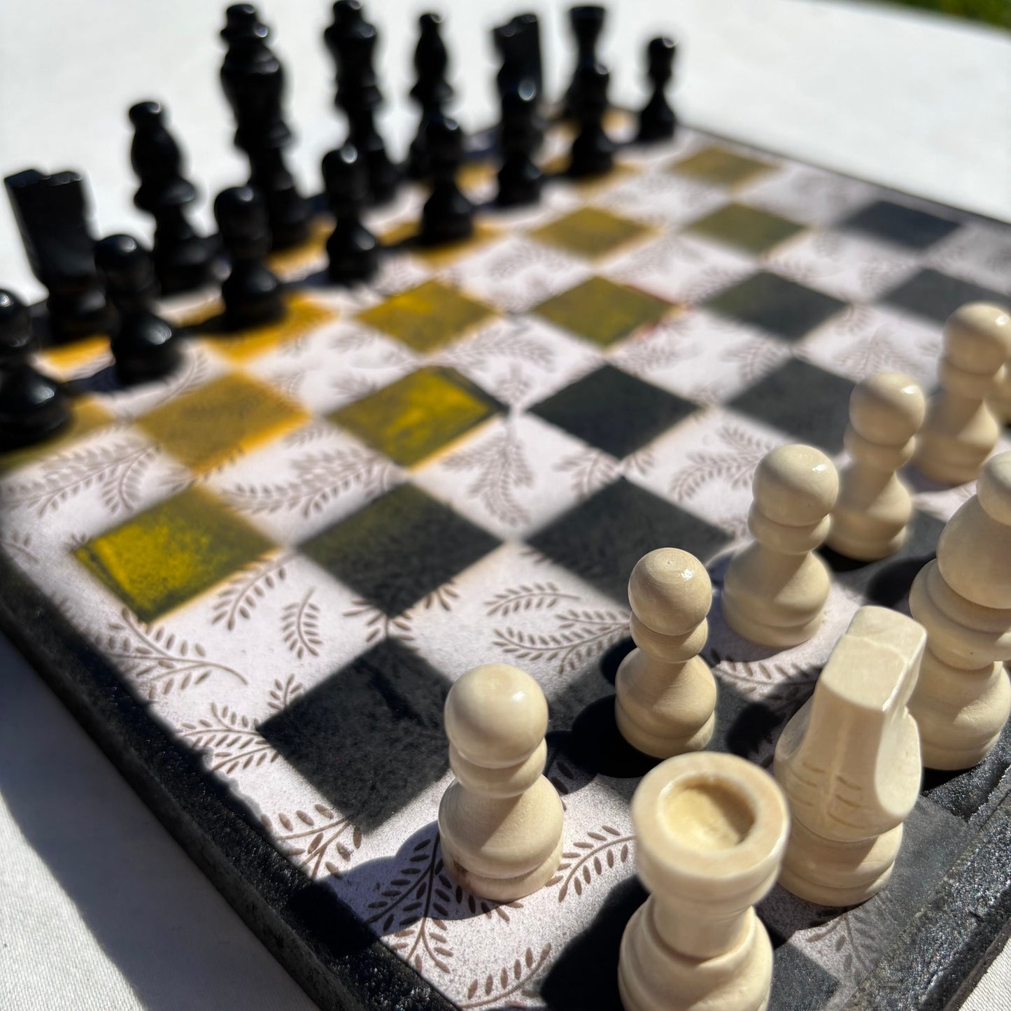 Yellow & Black - Scrapbook Chess Set