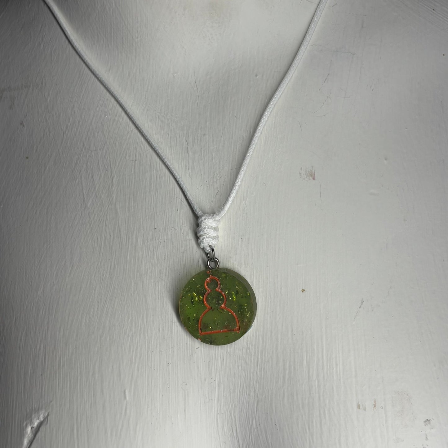 Clean Green Pawn - Handmade Resin Chess Necklace
