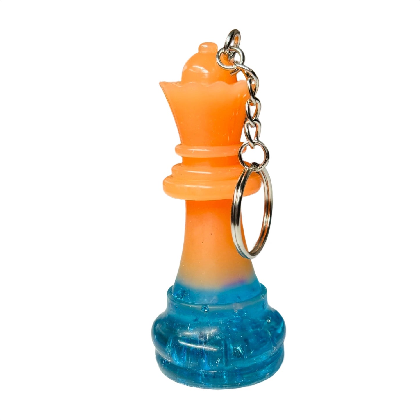 Blue Crystal Bottom Queen - Handmade Resin Keychain - Large Edition