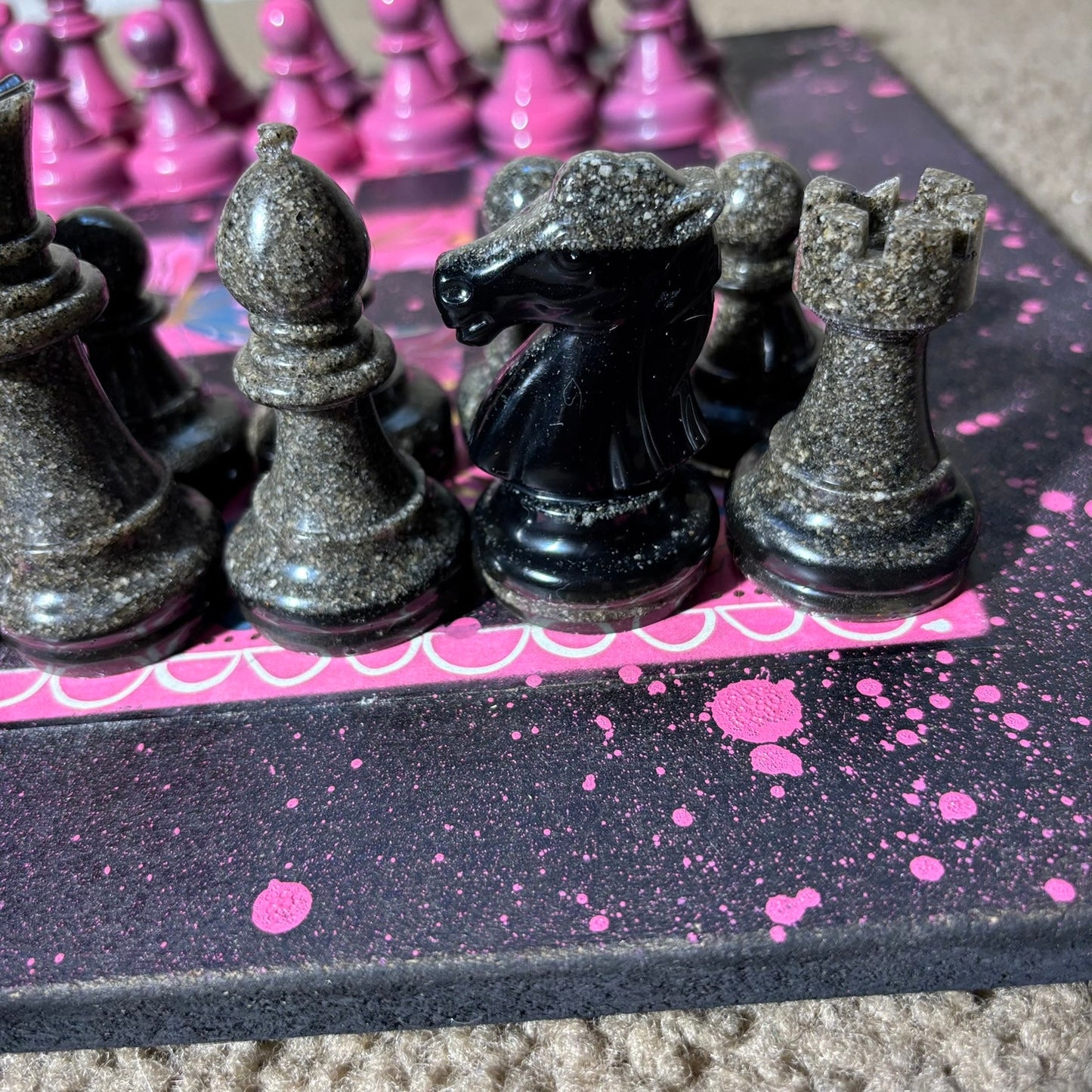 Butterfly Pink - Large Deluxe Chess Set