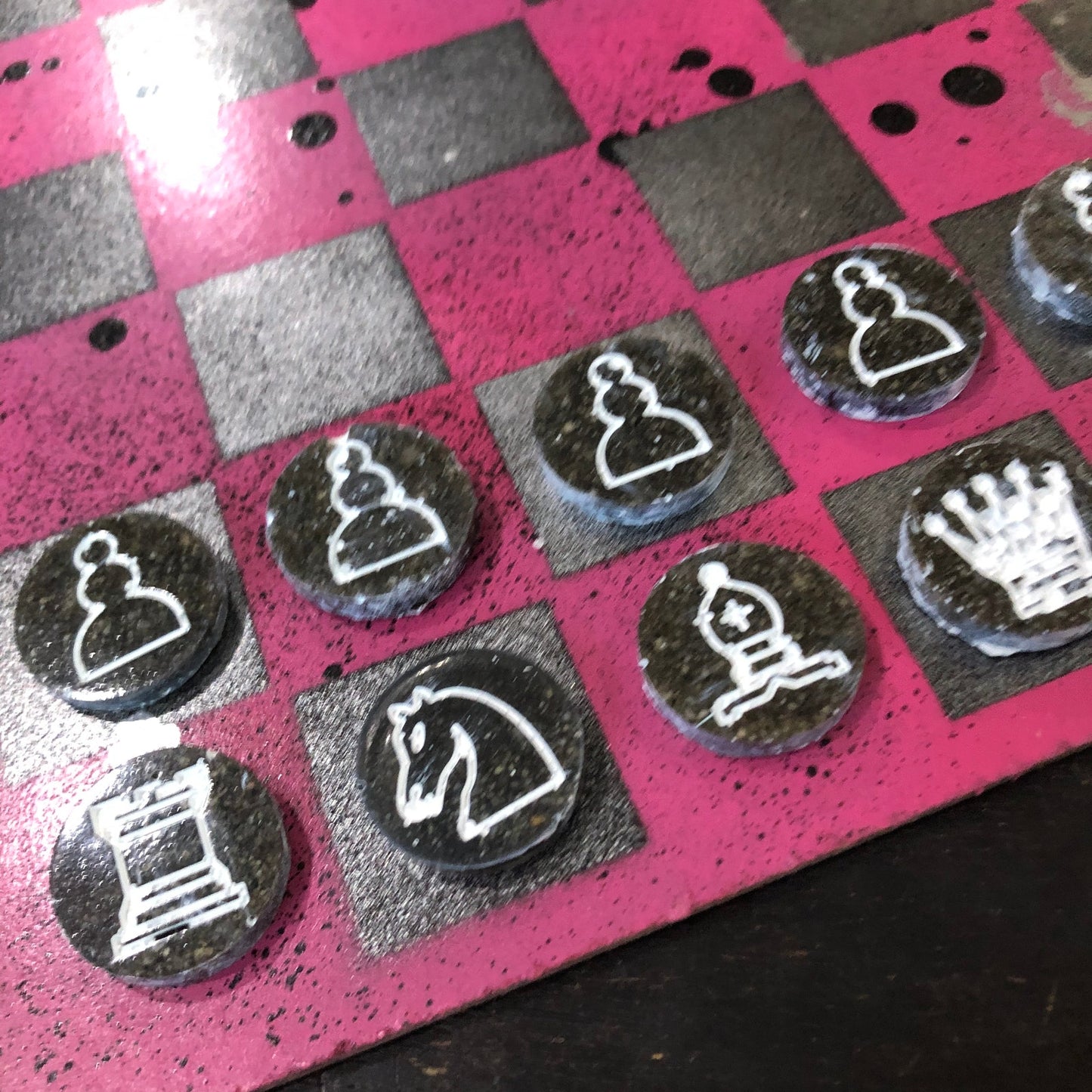 Chrome Pink - Painted Chess Set
