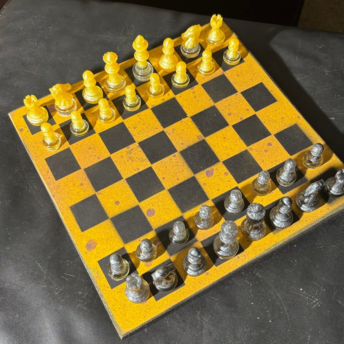 Yellow & Black - Painted Chess Set