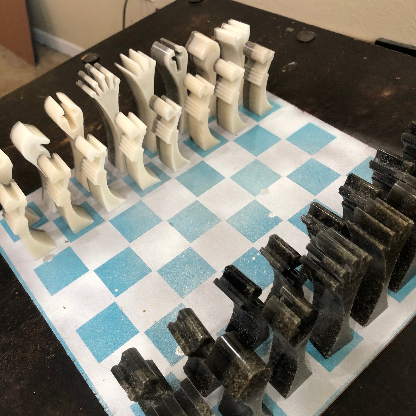 Royal Ice Blue - Painted Chess Set