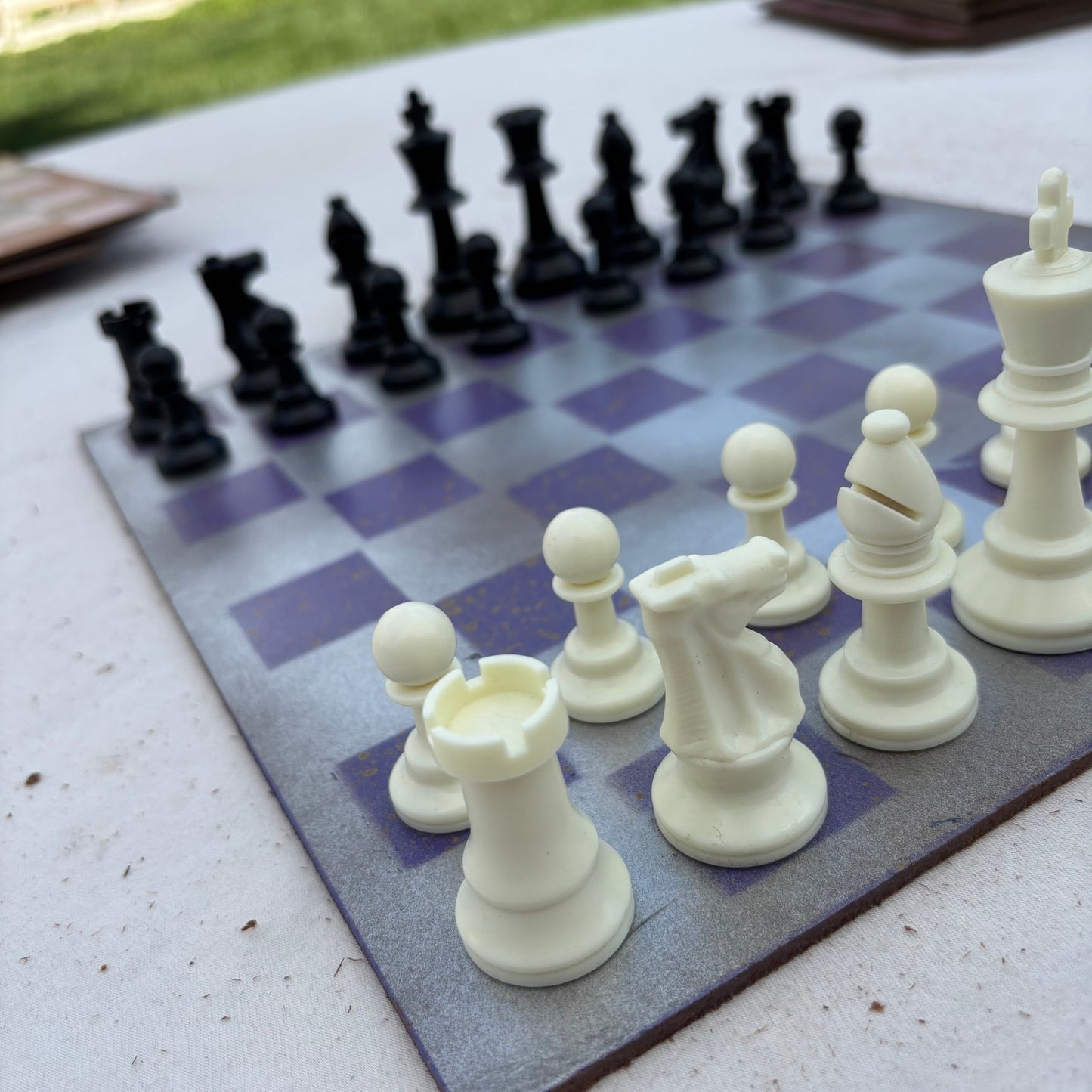 Silver Purple - Painted Chess Set