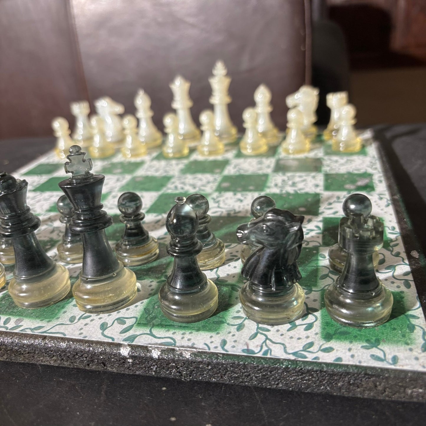 Royal Green Pattern - Scrapbook Chess Set