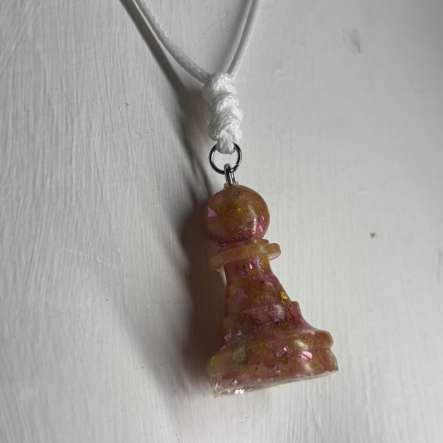 Royal Crystal Pawn - Handmade Resin Chess Necklace