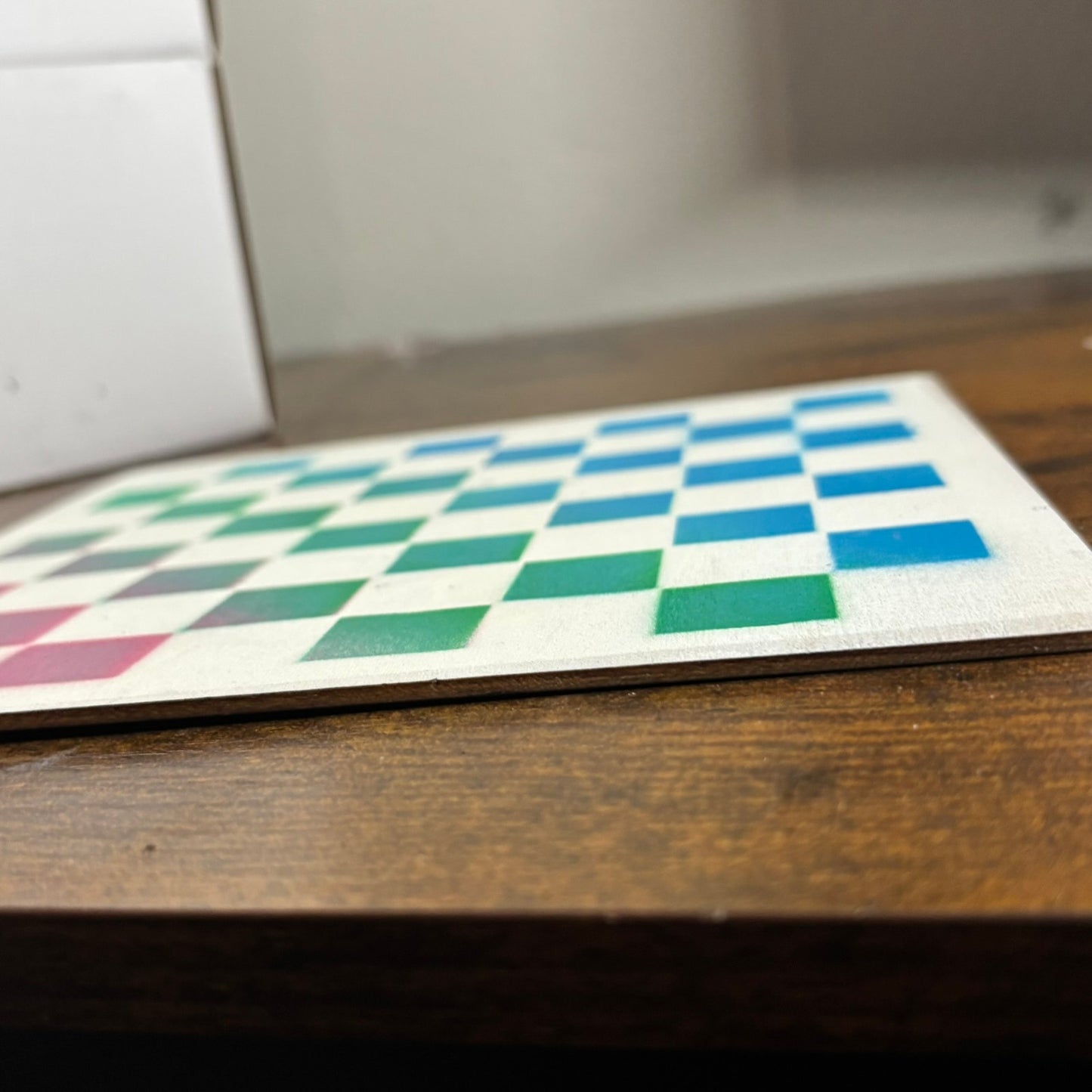 Rainbow - Painted Thin Wooden Chess Board