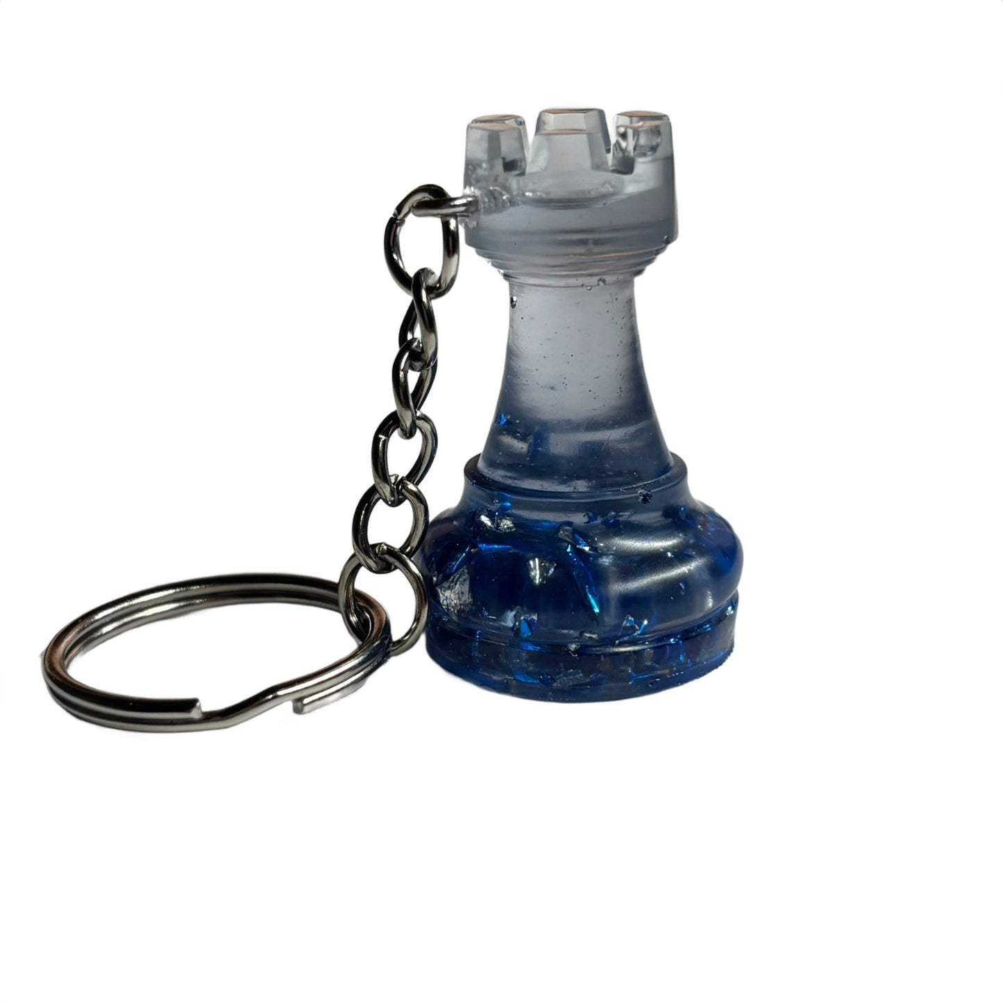 Blue Ice Rook - Handmade Resin Keychain