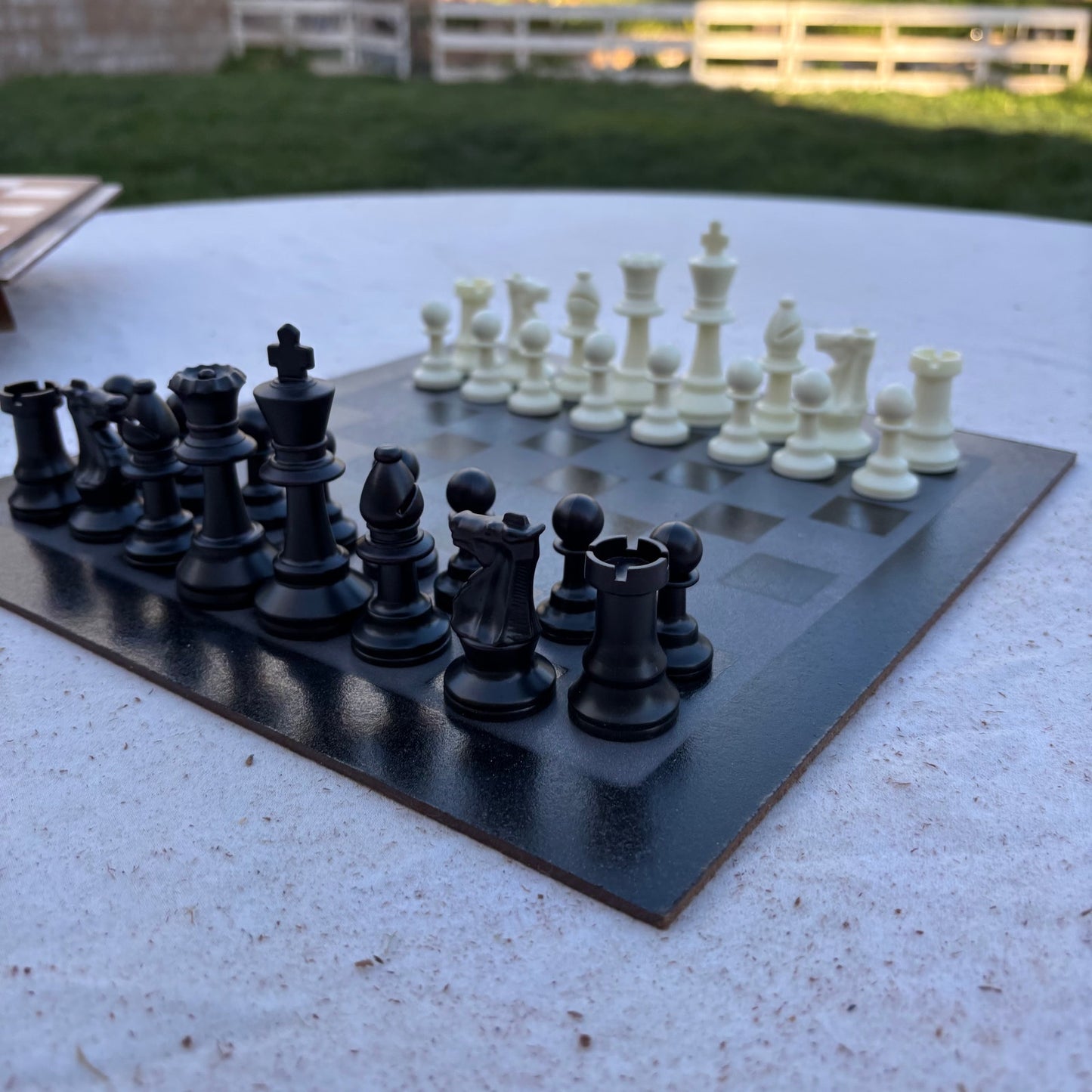 Gray & Black - Painted Chess Set