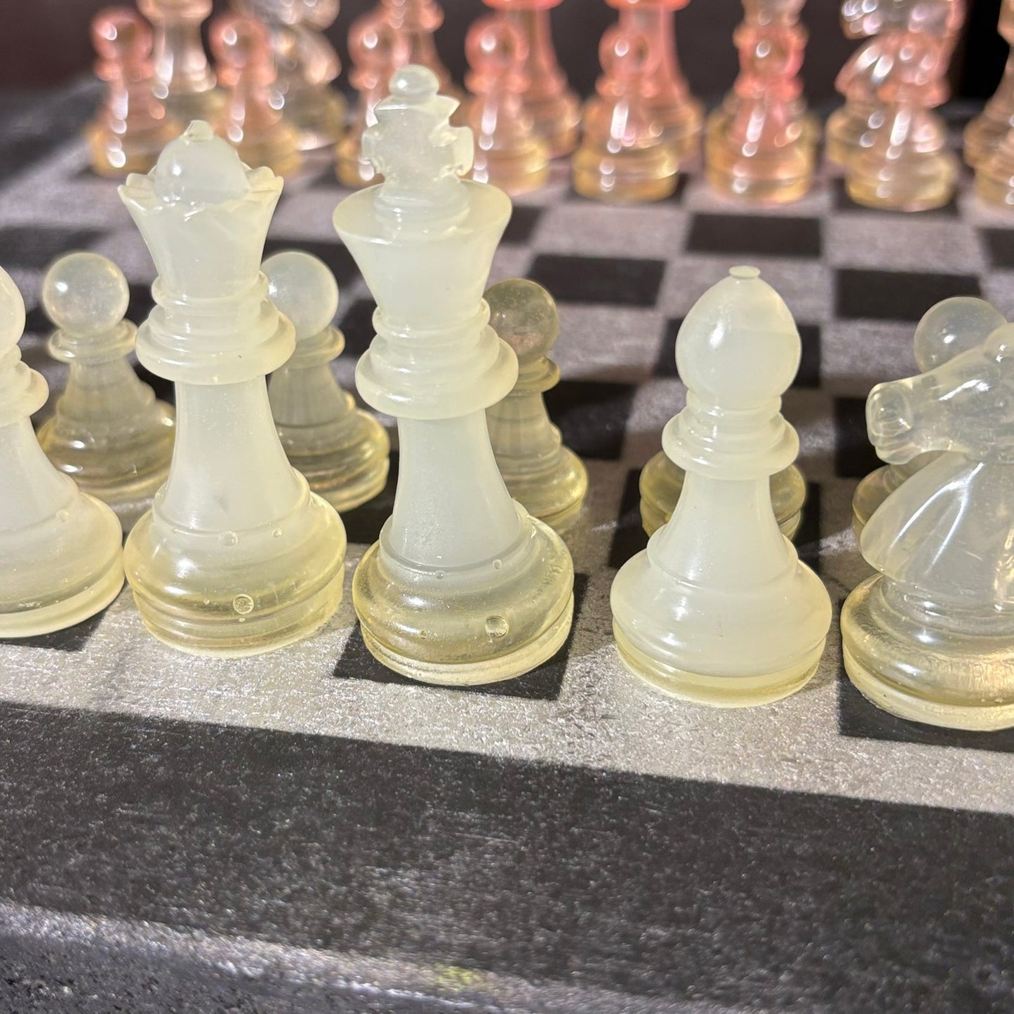 Chrome Pink Shade - Painted Chess Set