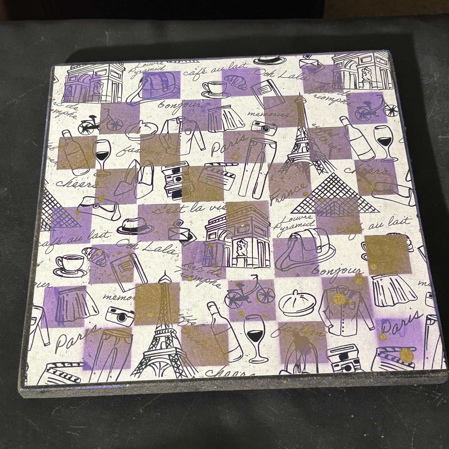Fashionable Purple - Scrapbook Chess Set