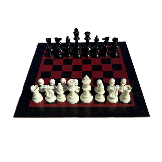 Wine Red- Painted Chess Set