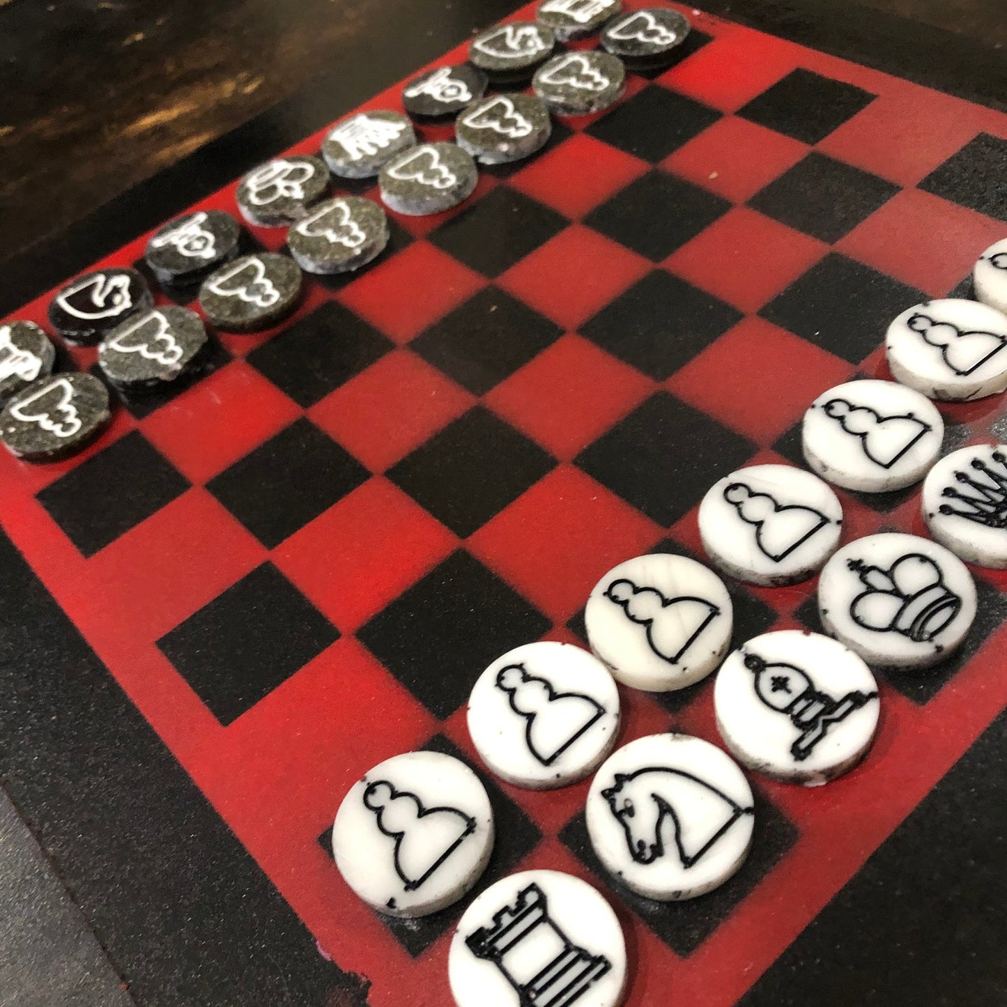 Black & Red - Painted Chess Set