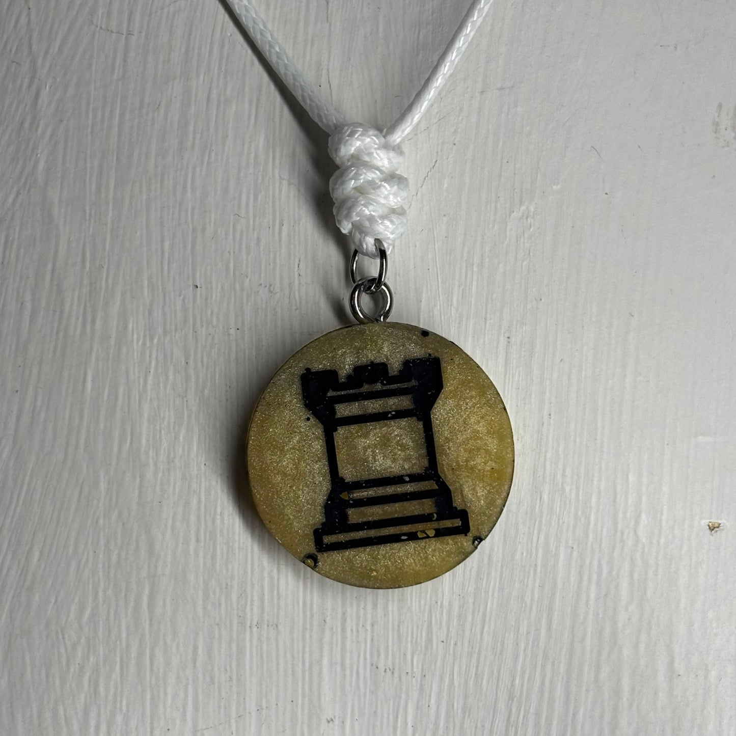 Yellow Supreme Rook - Handmade Resin Chess Necklace
