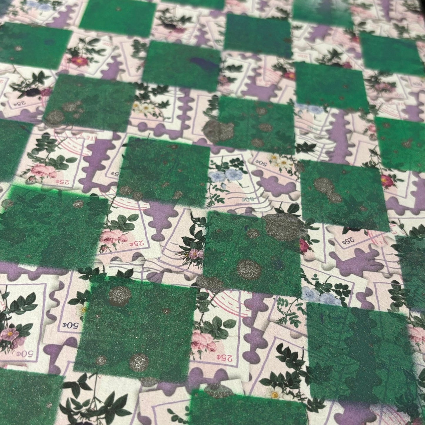 Puzzled Green - Scrapbook Chess Set