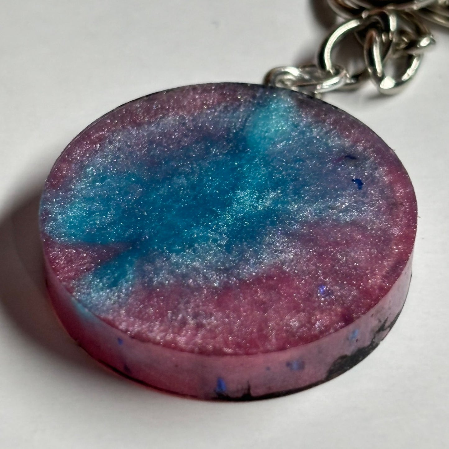 Cotton Candy Colored Pawn - Handmade Resin Keychain - Flat Edition