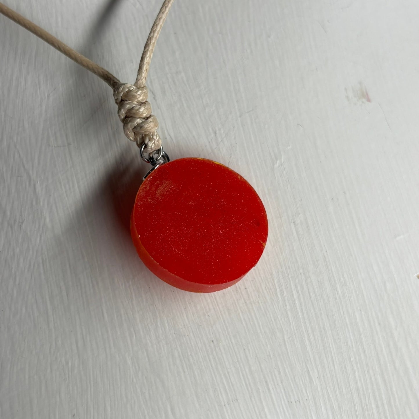 Cherry Red Knight - Handmade Resin Chess Necklace