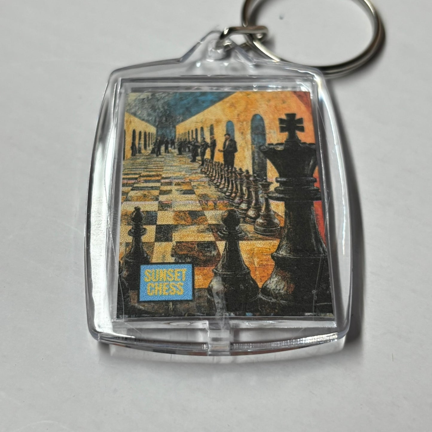 Hall Of Lies - Sunset Chess Photo Keychain