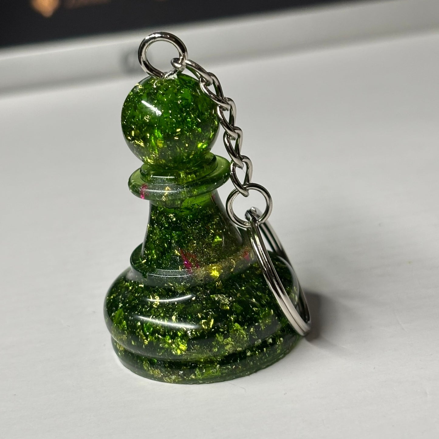 Green Emerald Pawn - Handmade Resin Keychain - Large Edition