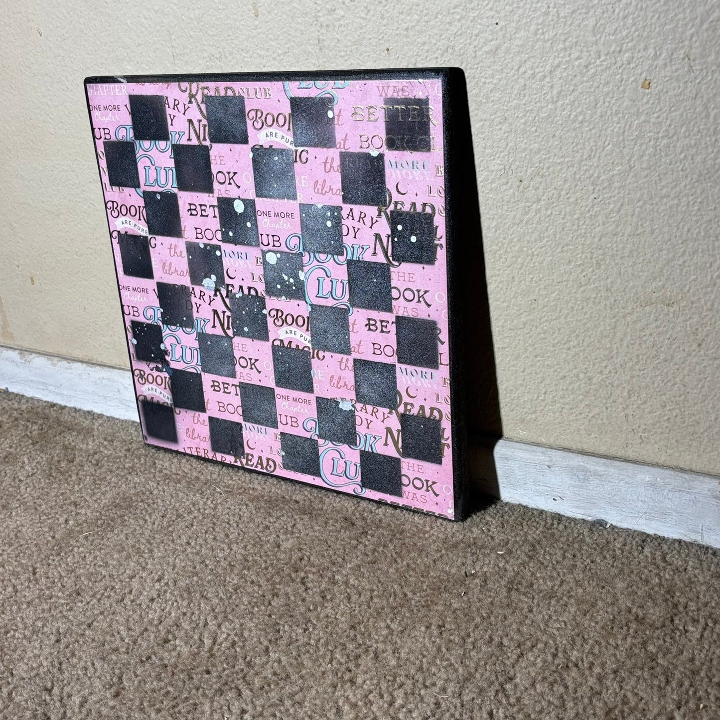 Pink Black Book Club - Scrapbook Chess Board