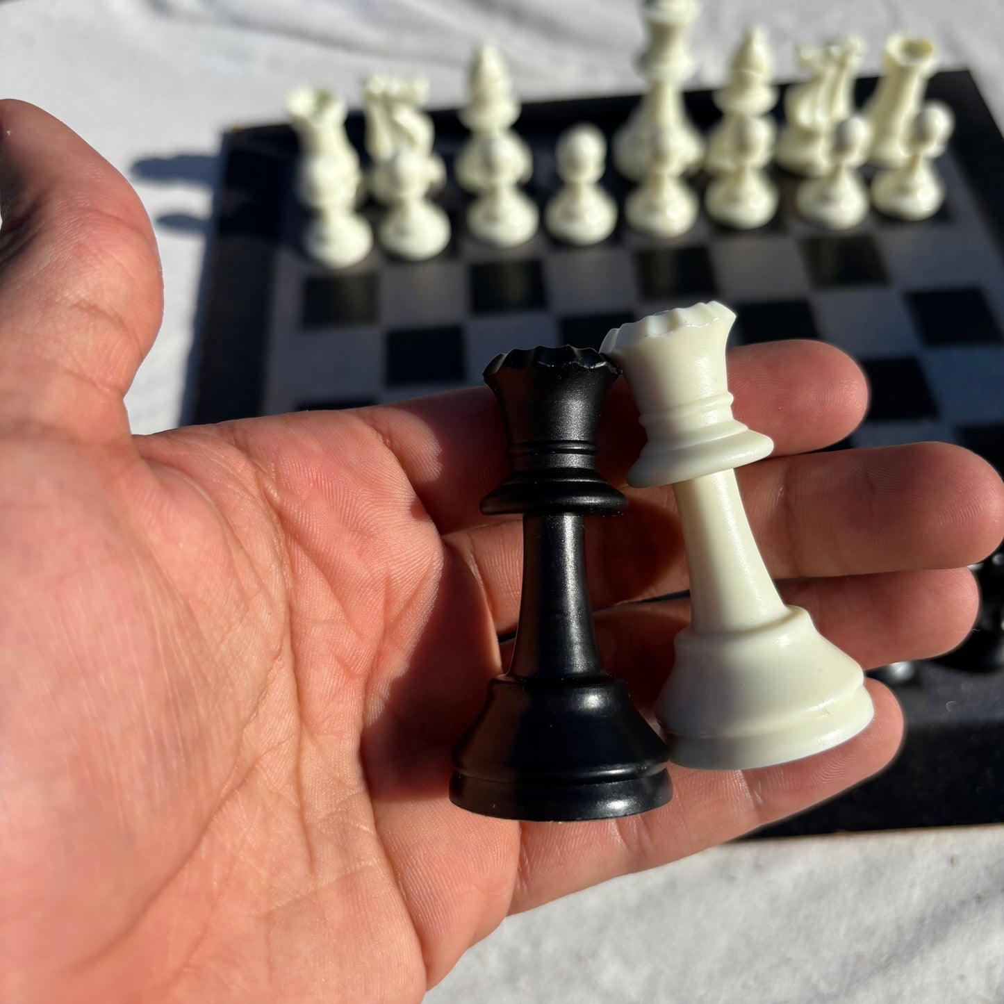 Goldish Blue - Painted Chess Set
