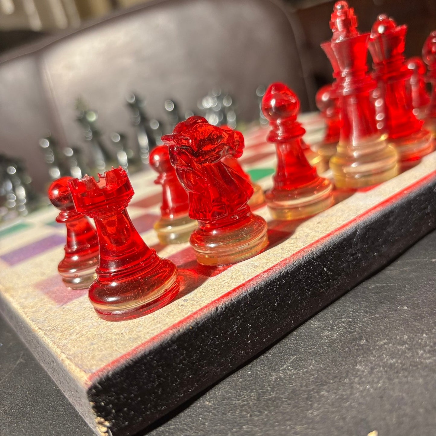 Rainbow Color Mix - Painted Chess Set