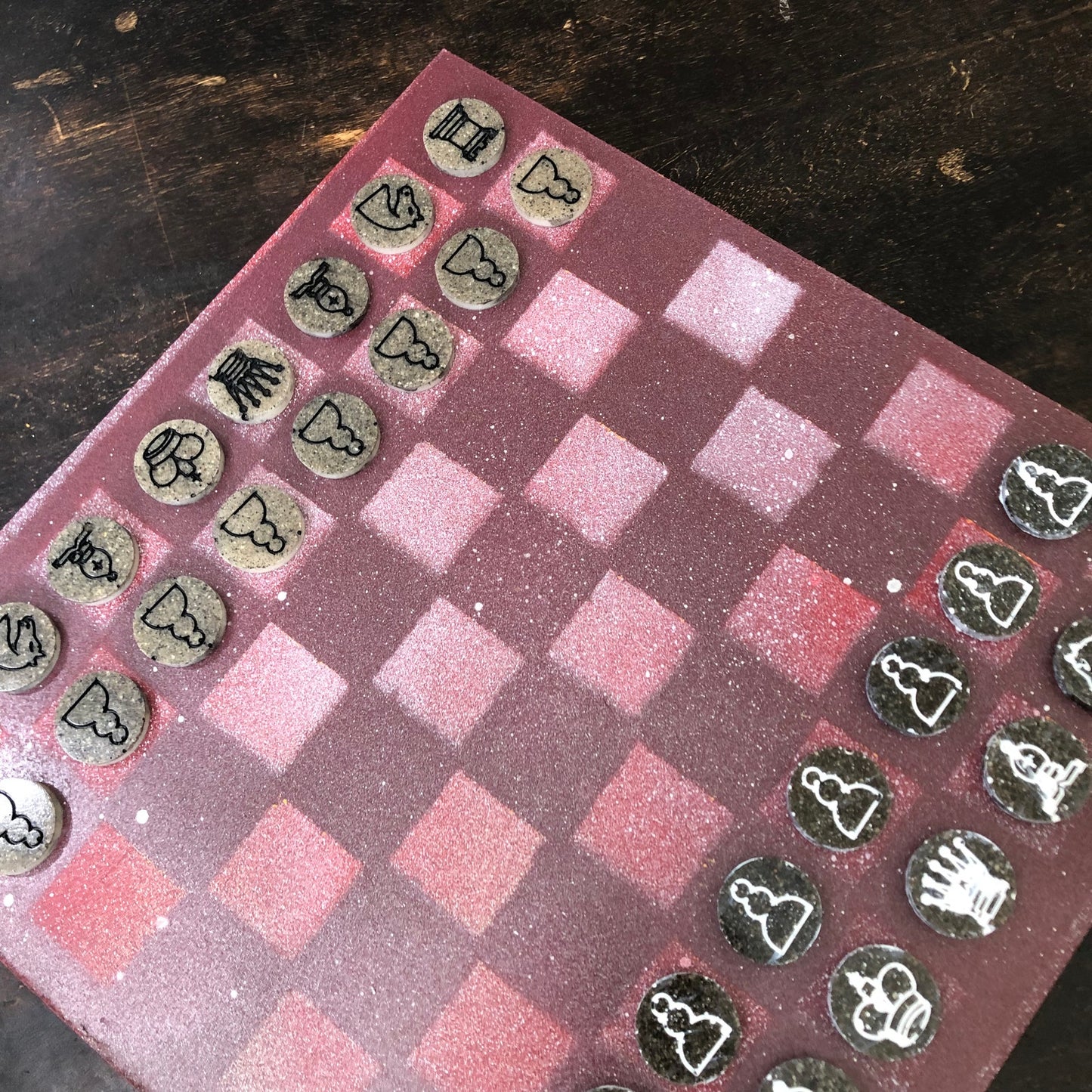 Violet Space - Painted Chess Set