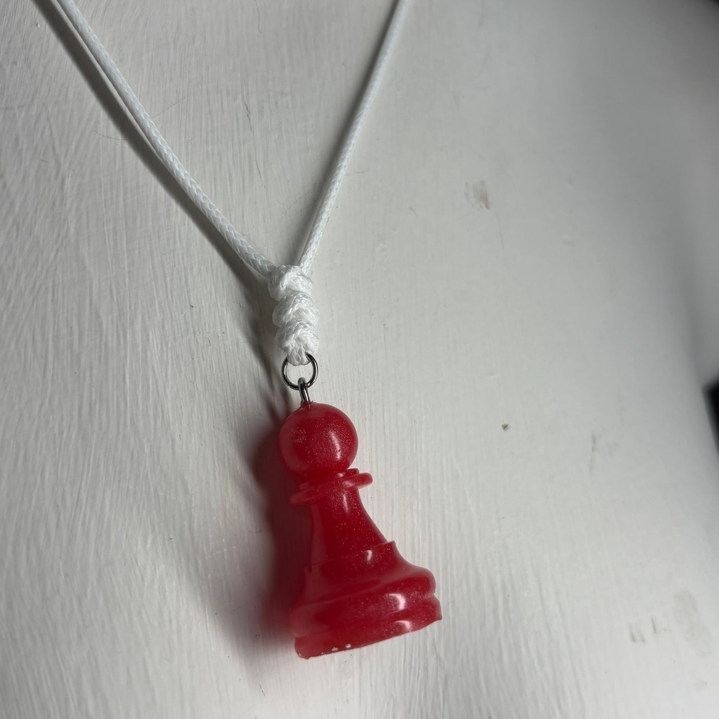 Candy Red Pawn - Handmade Resin Chess Necklace