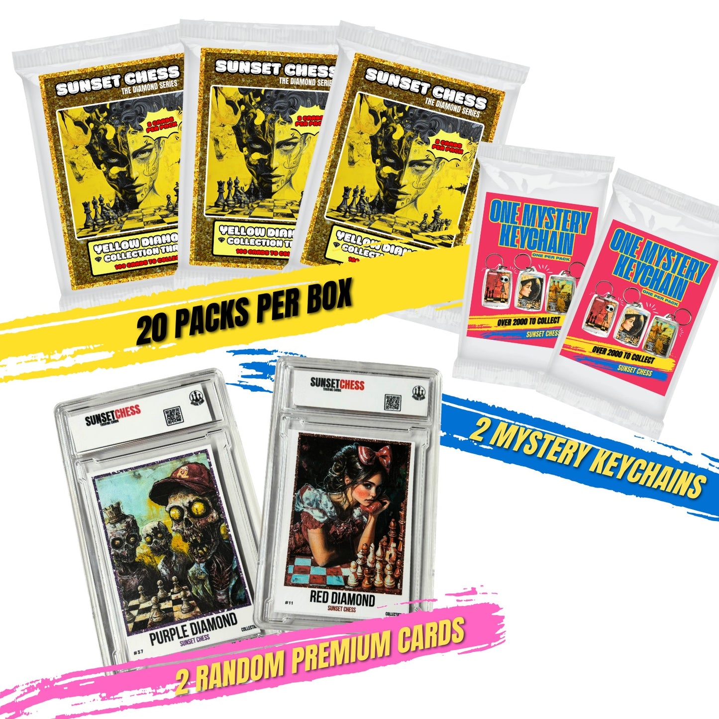 Yellow Diamond 3 - Jumbo Box Pack - Chess Trading Cards