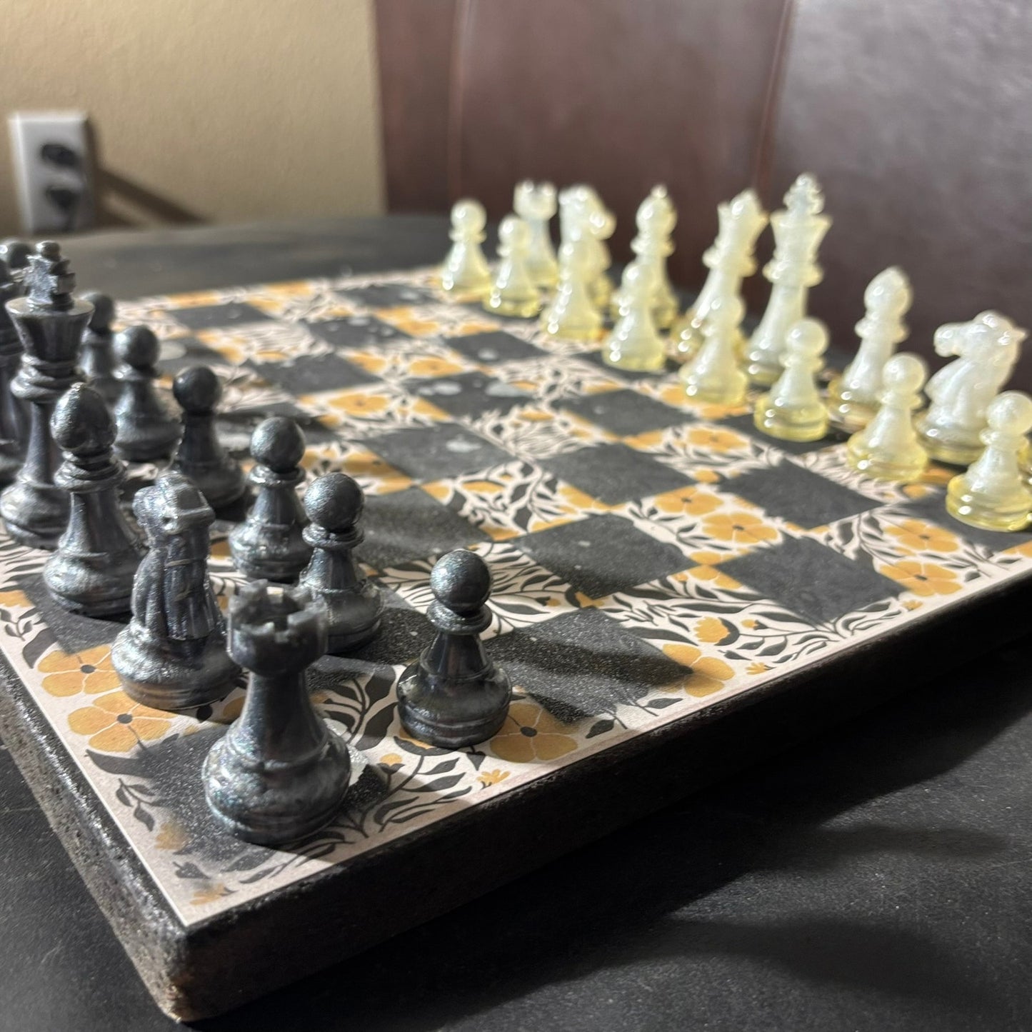 Vintage Brown Pattern - Scrapbook Chess Set