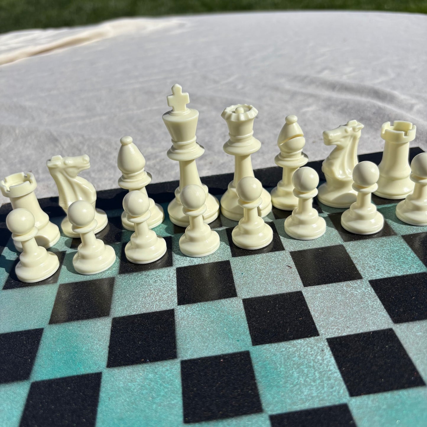 Minty Green - Painted Chess Set
