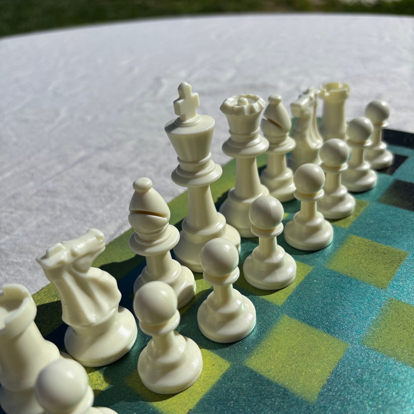 Stealth Green - Painted Chess Set