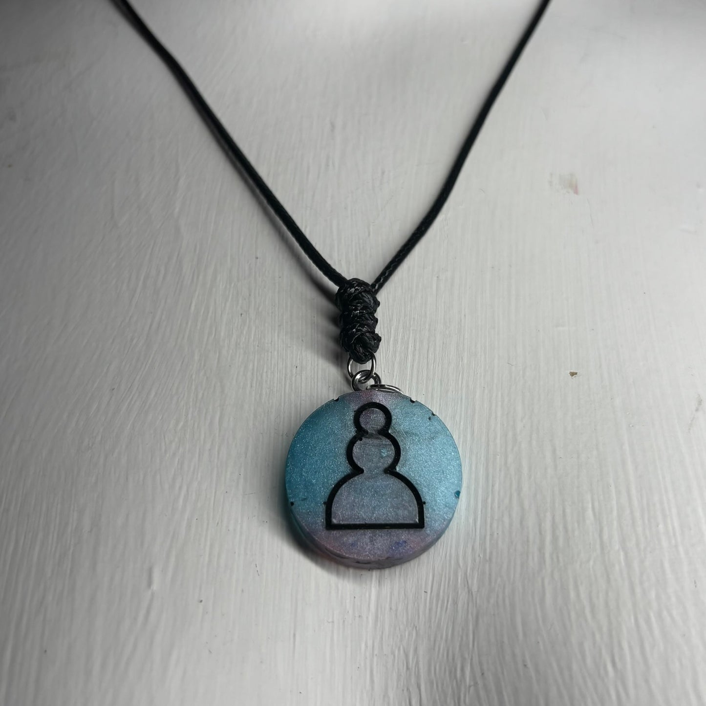 Beautiful Blue Pawn - Handmade Resin Chess Necklace