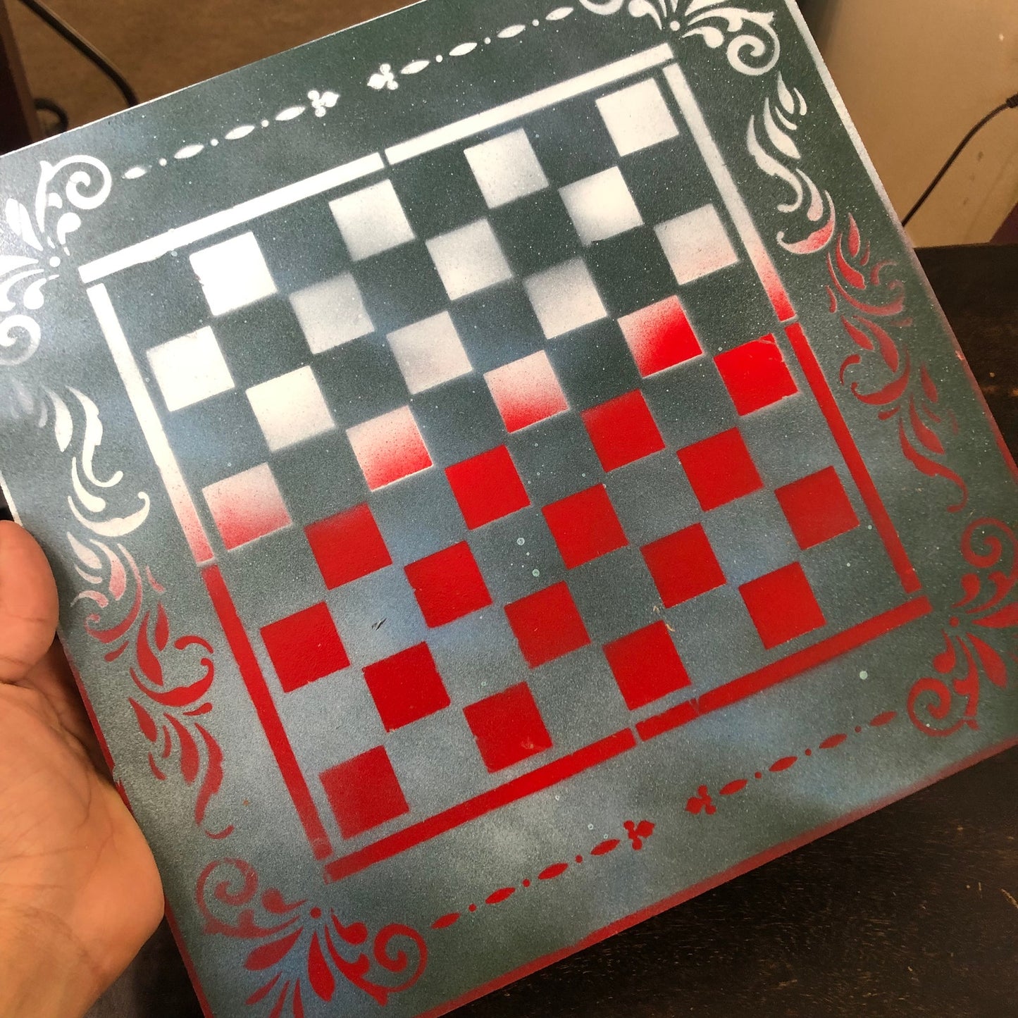 Royal Green & Blue - Painted Chess Set
