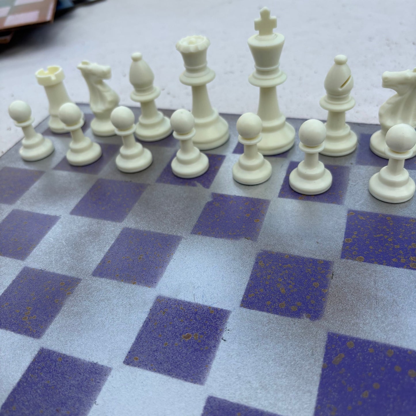 Silver Purple - Painted Chess Set