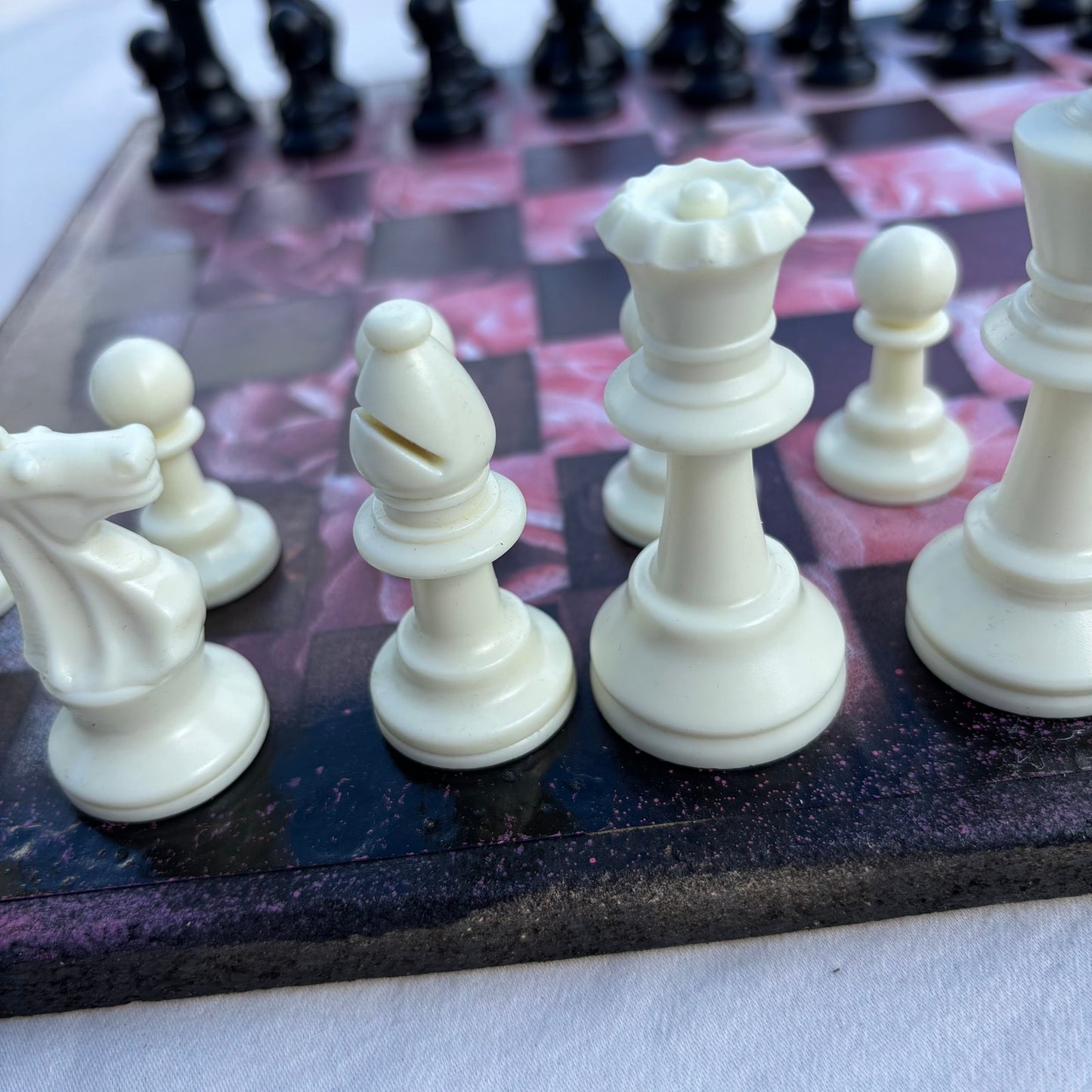 Pink Flowers - Scrapbook Chess Set