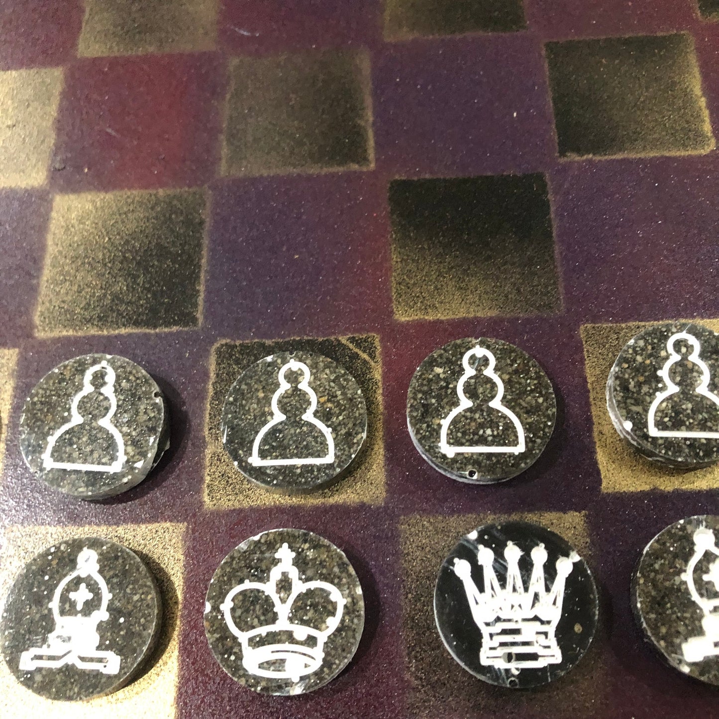 Rustic Gold - Painted Chess Set