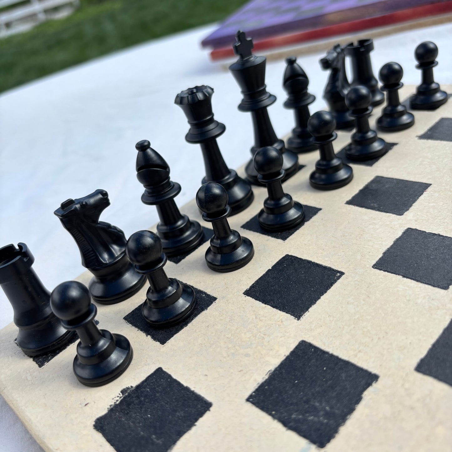 Cream & Black - Painted Chess Set
