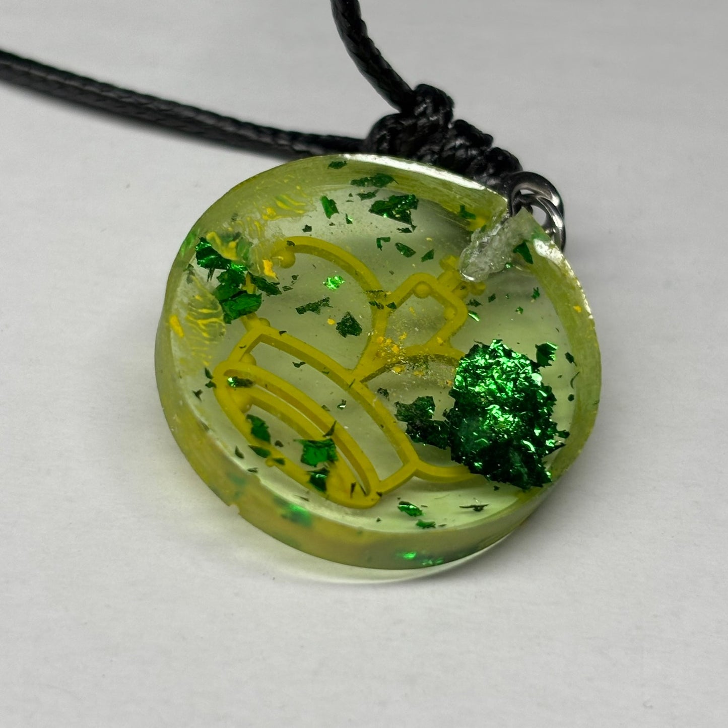 Green Transparent King - Handmade Resin Chess Necklace