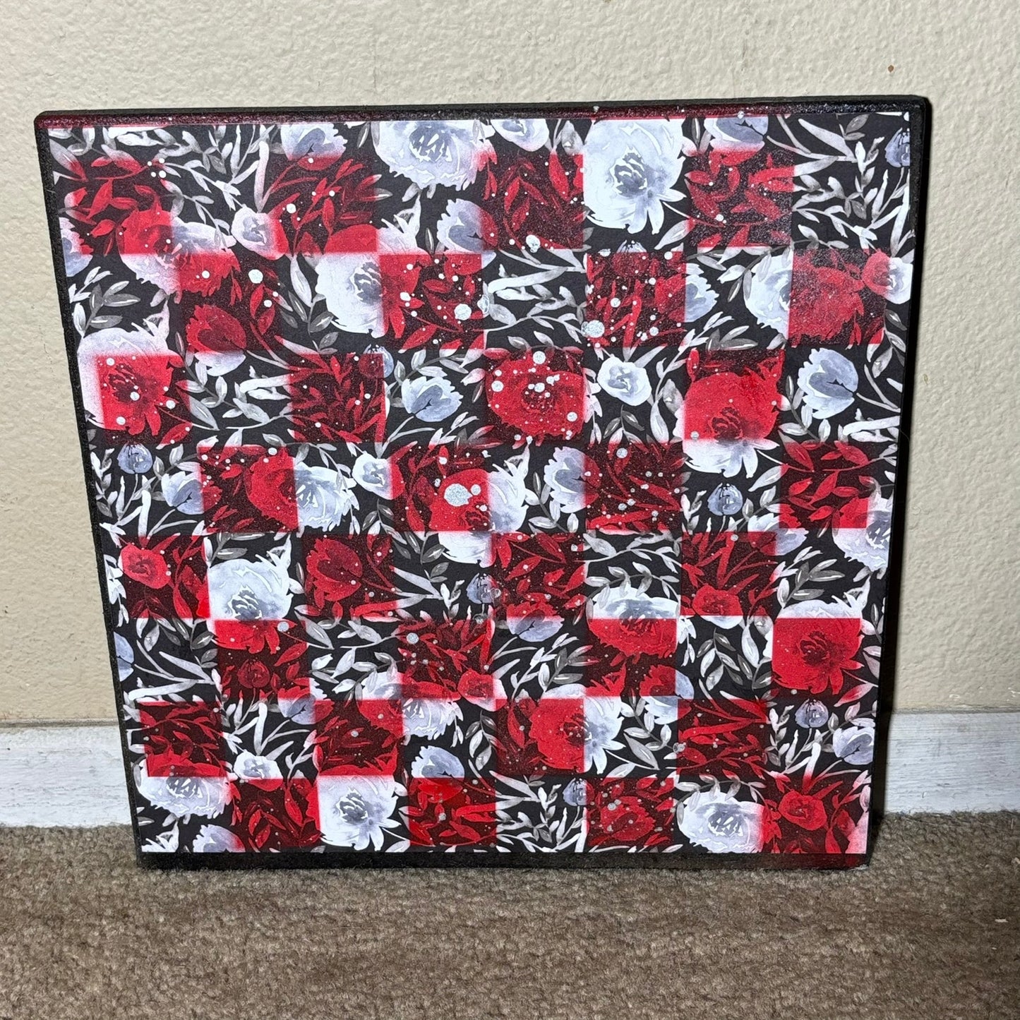 Bloodstained Flowers Design - Scrapbook Chess Board