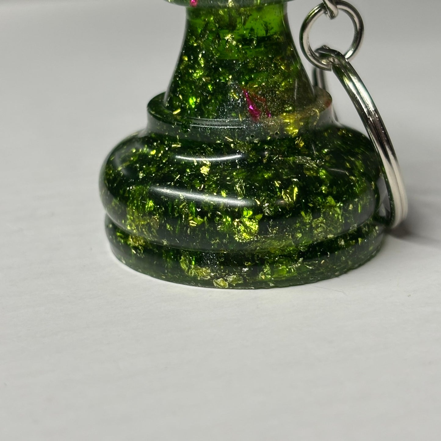 Green Emerald Pawn - Handmade Resin Keychain - Large Edition