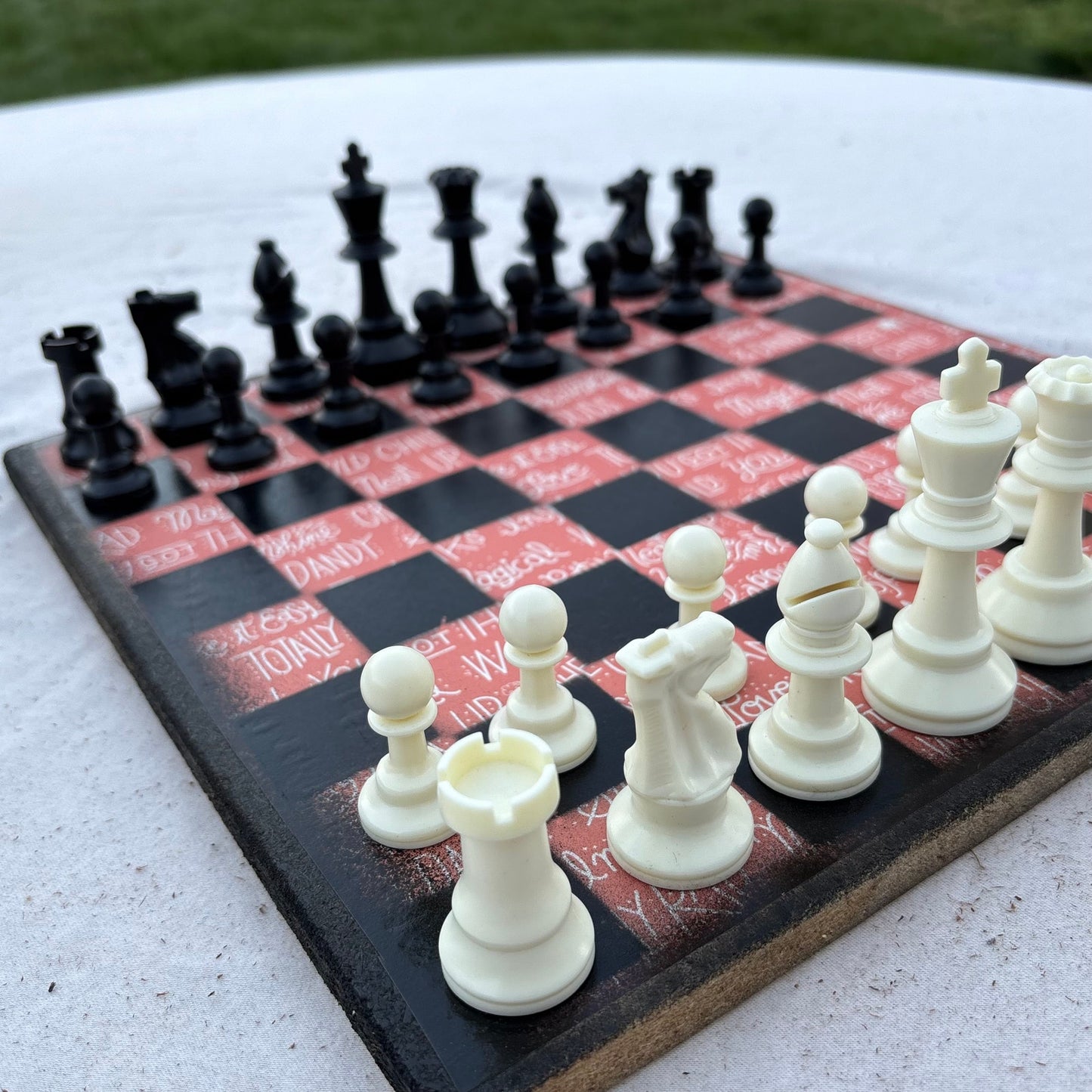 Uplifting Peach Pink - Scrapbook Chess Set