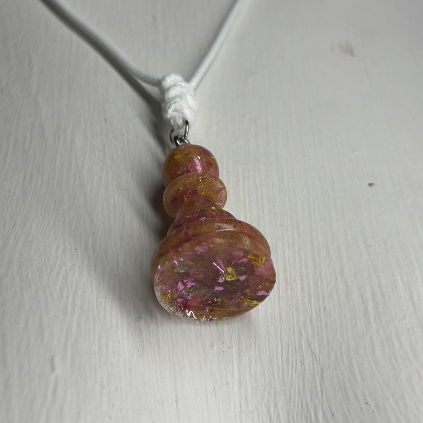 Royal Crystal Pawn - Handmade Resin Chess Necklace