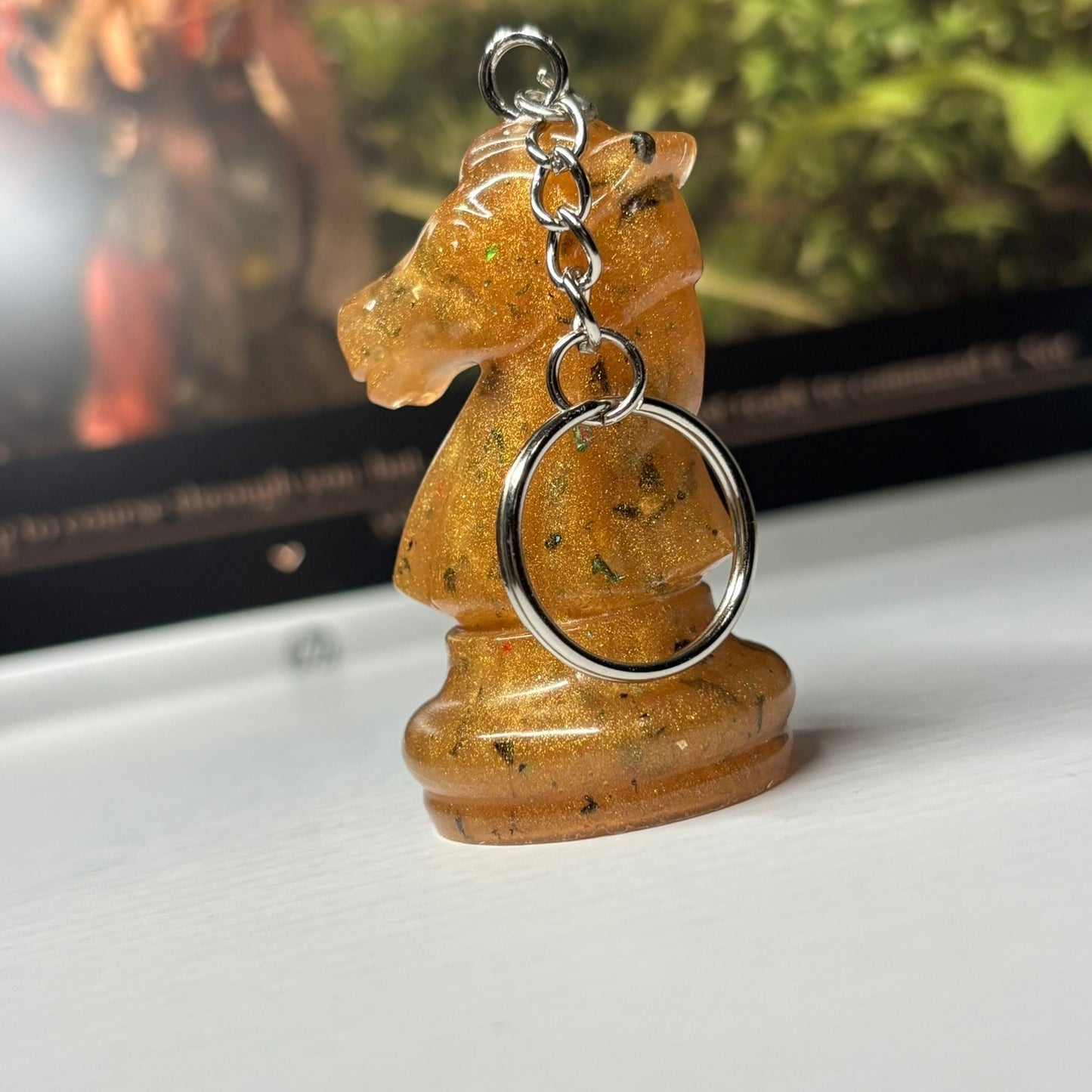 Spotted Royal Yellow Knight - Handmade Resin Keychain - Large Edition