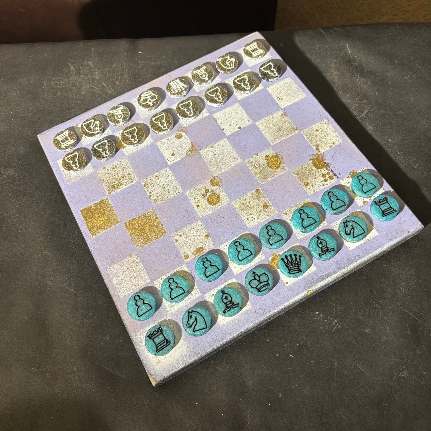 Simple Purple - Painted Chess Set