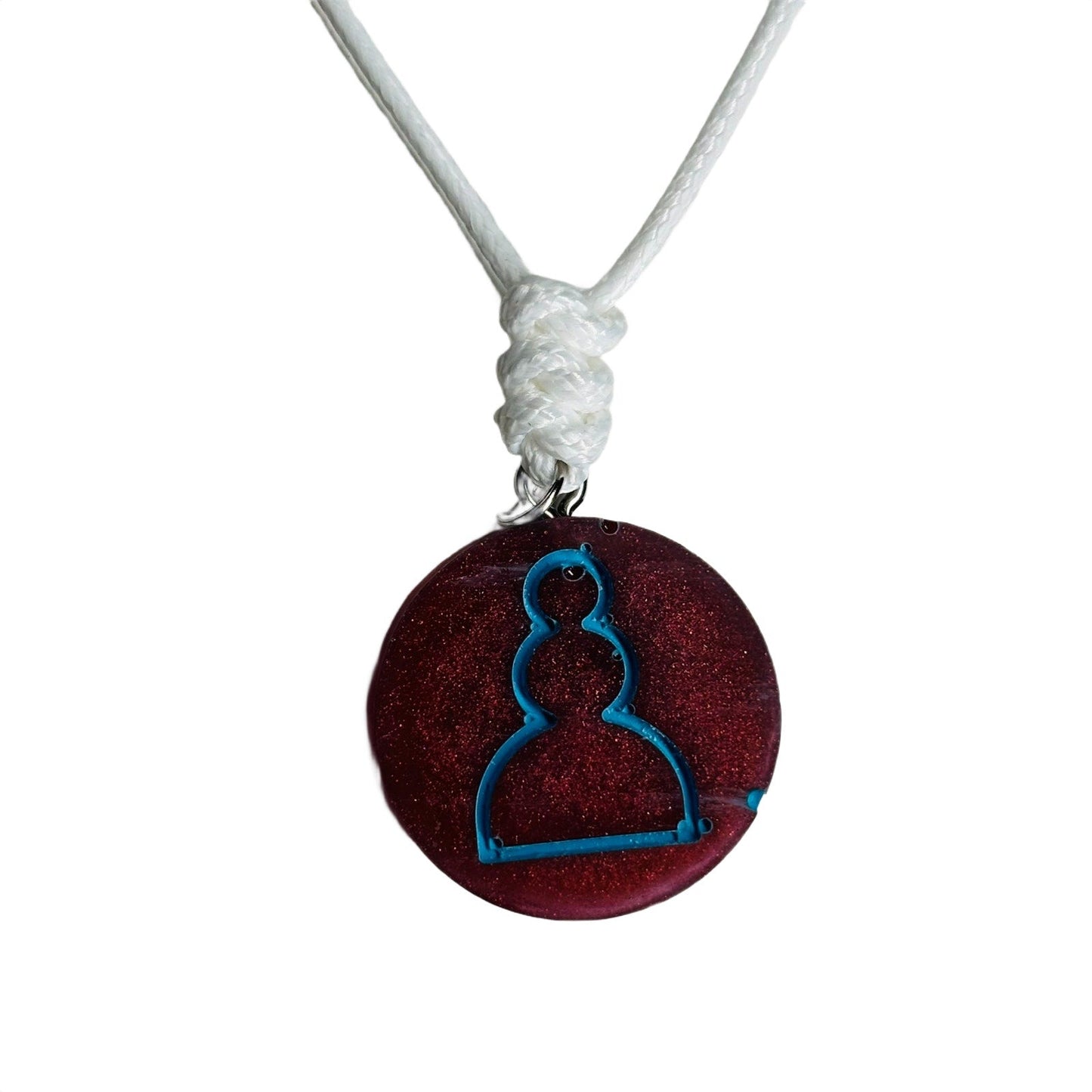 🎁 Bronze Blue Pawn - Handmade Resin Chess Necklace (100% off)
