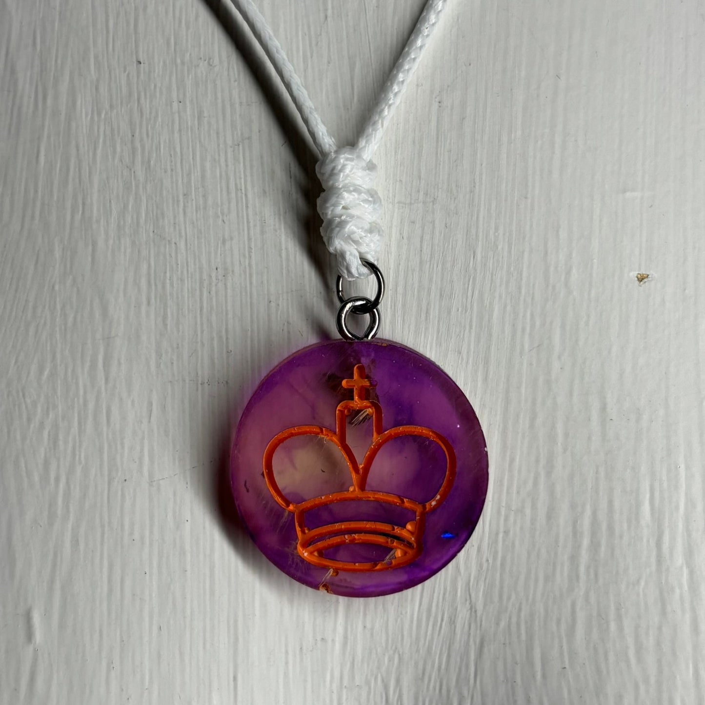 Purple Void - Handmade Resin Chess Necklace