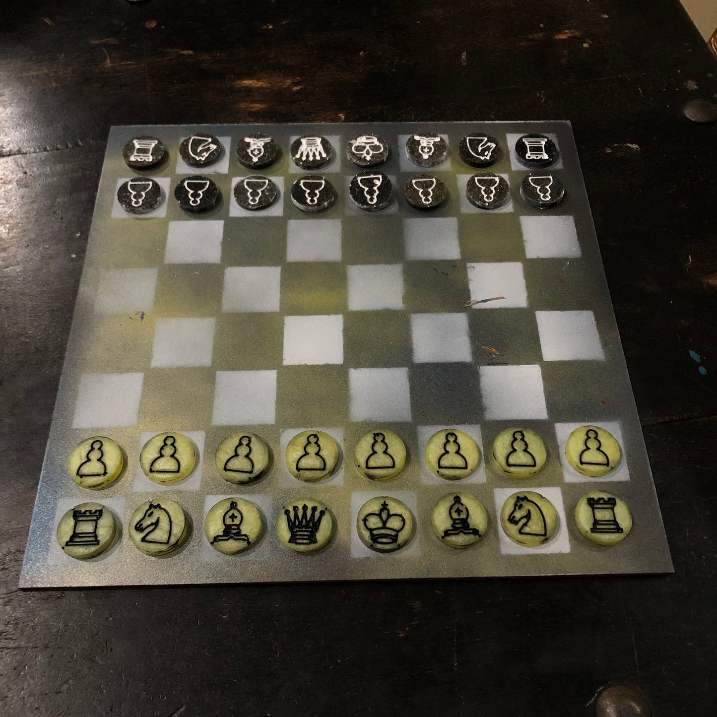 Metallic Green - Painted Chess Set