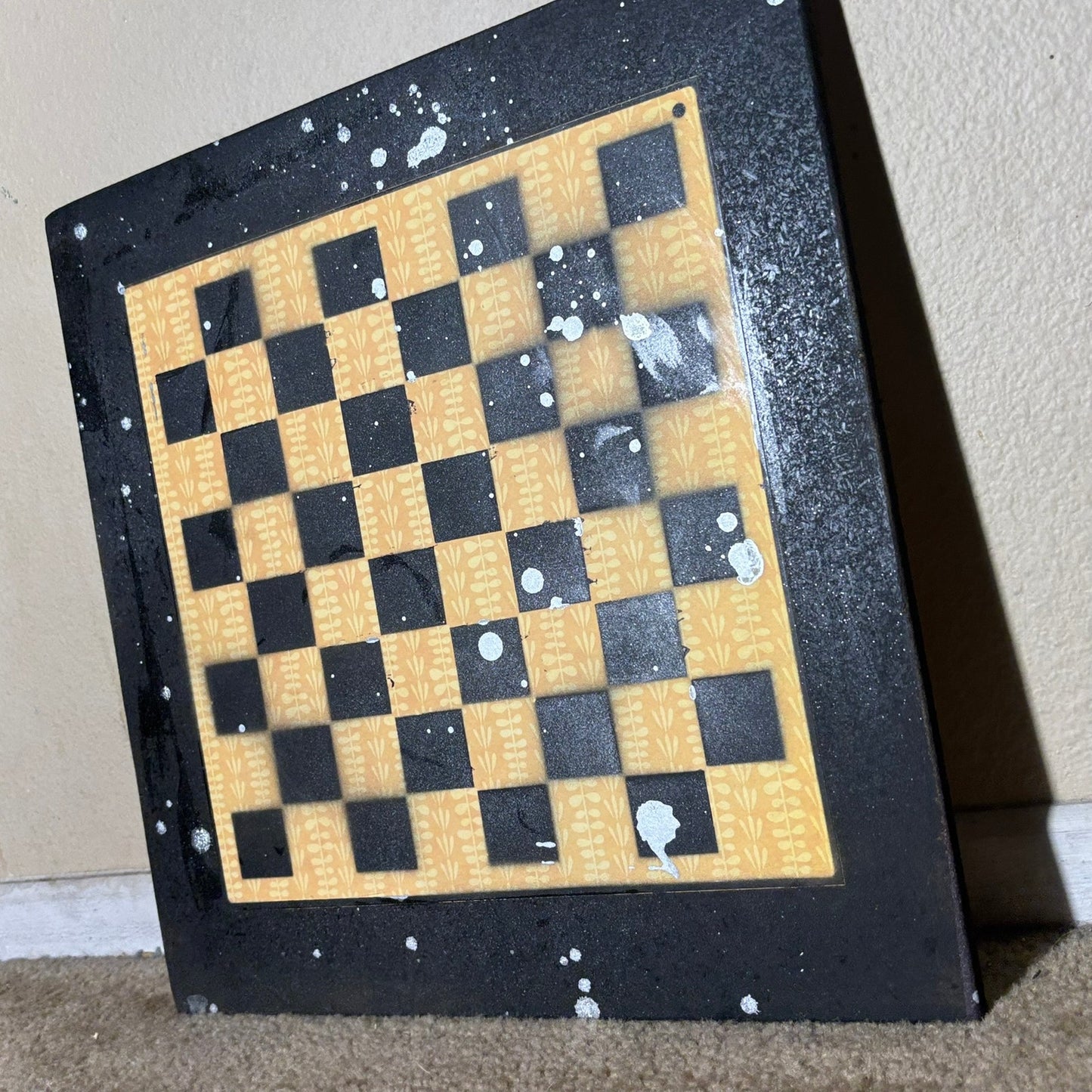 Yellow Royal Pattern - Large Scrapbook Chess Board